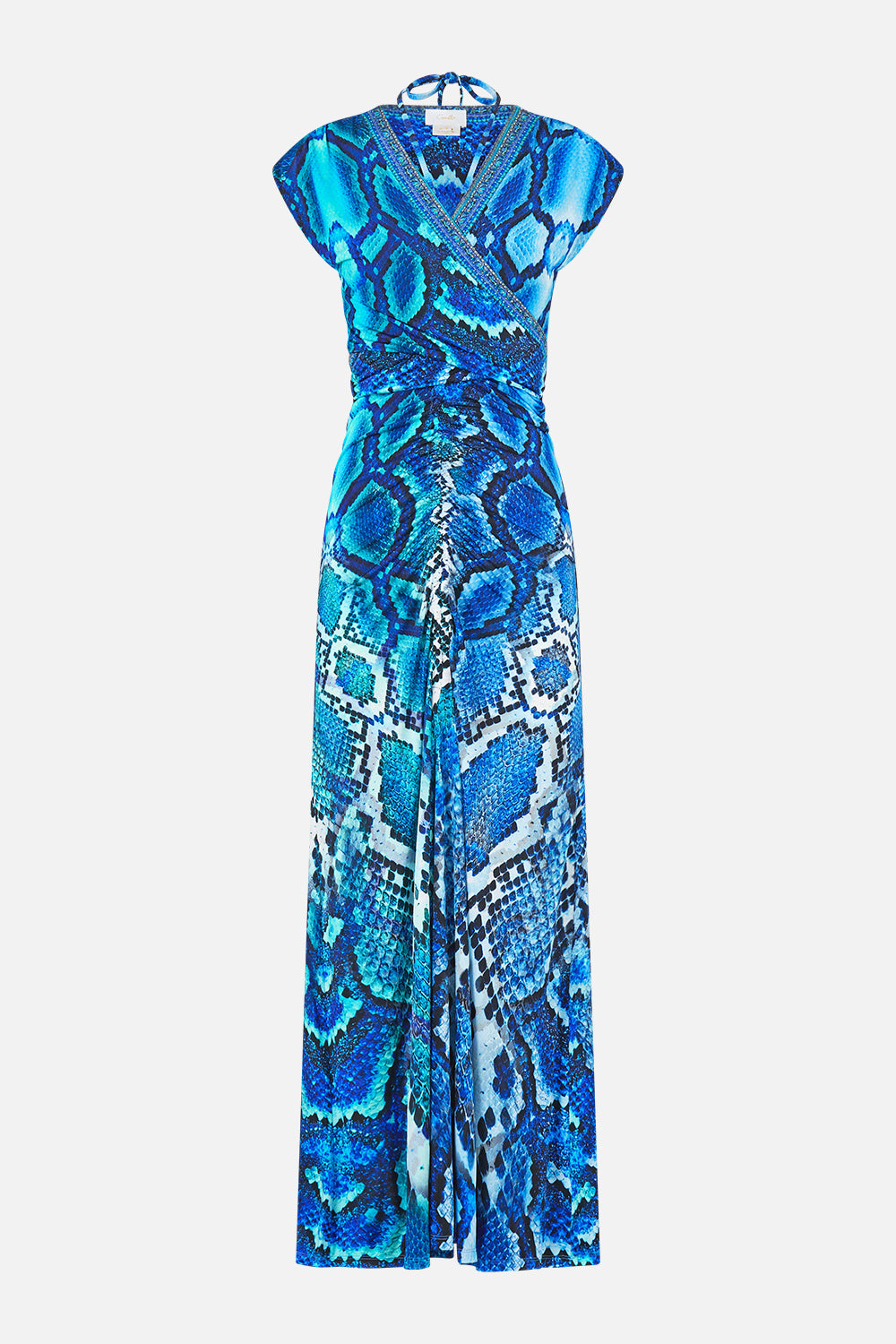 WRAP BODICE JERSEY DRESS THE SAPPHIRE SERPENT