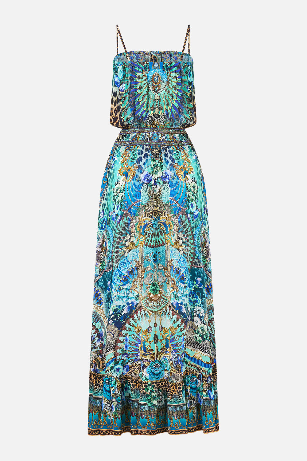 SHIRRED WAIST LONG DRESS FLAMENCO EUPHORIA