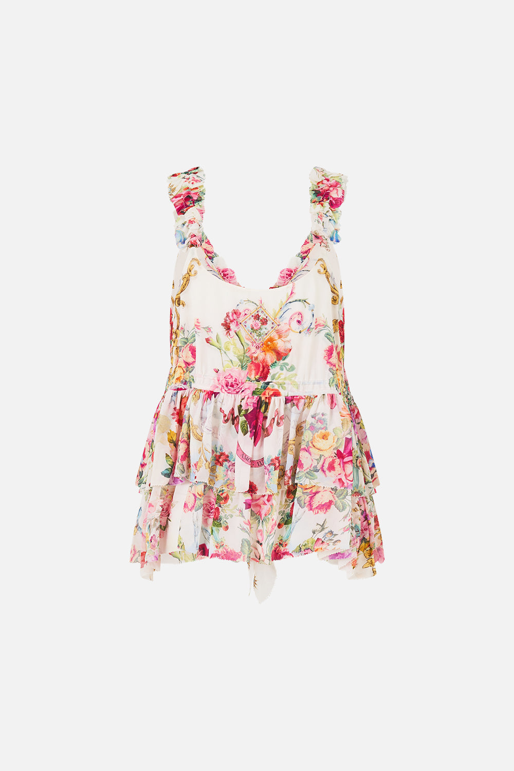 RUFFLE TOP WITH TIE FRONT DETAIL TORERO LIBERTINE