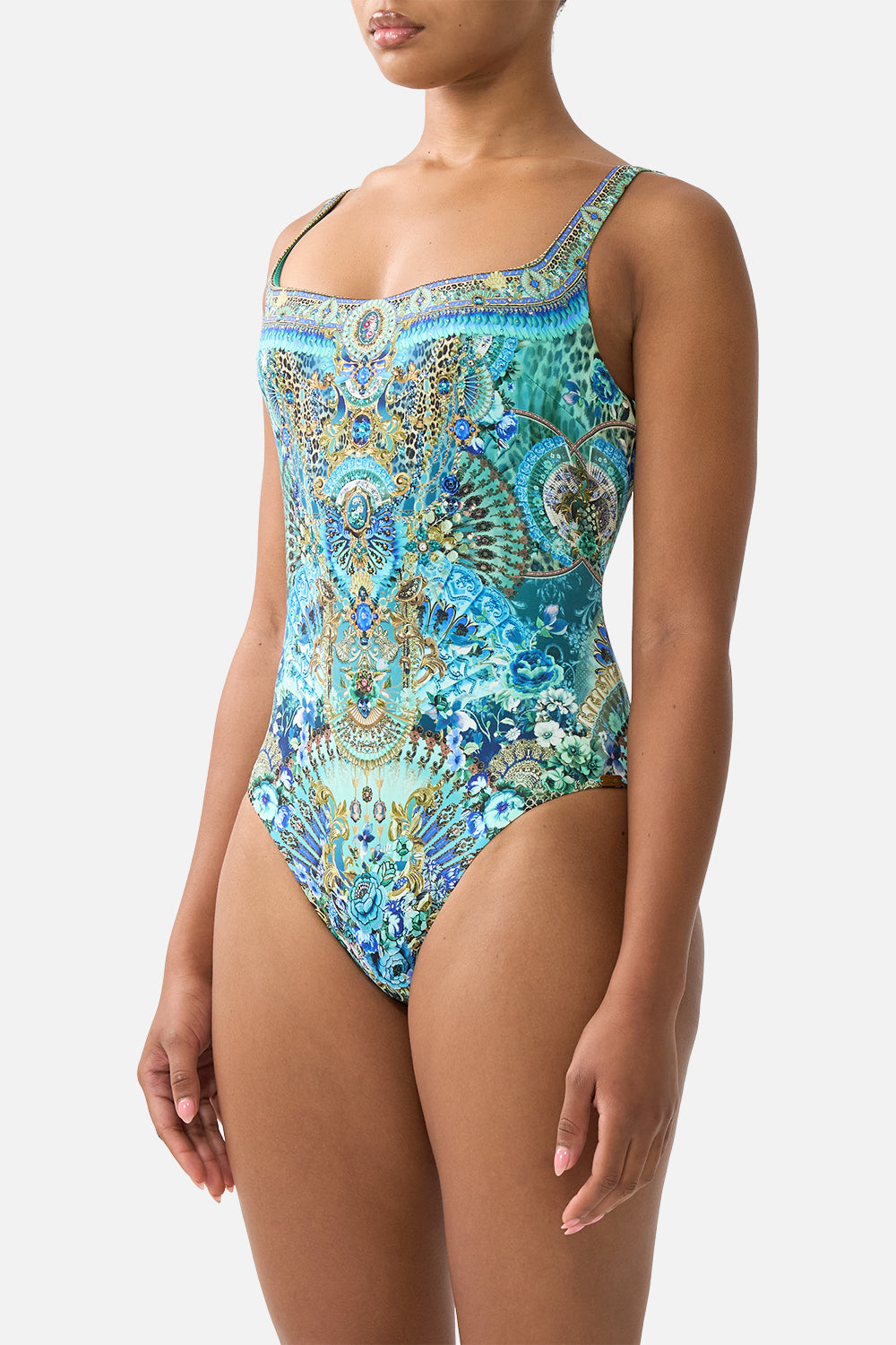UNDERWIRE SQUARE NECK ONE PIECE WITH SCOOP BACK FLAMENCO EUPHORIA