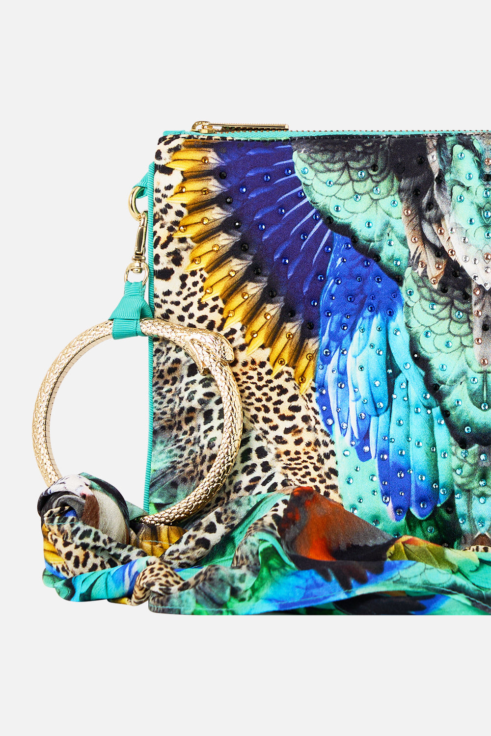 RING SCARF CLUTCH JUNGLE FLIGHT