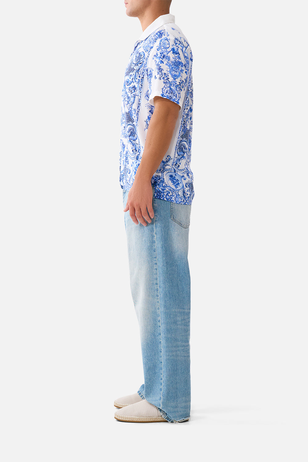 SHORT SLEEVE CAMP COLLARED SHIRT CERAMIC PANORAMIC