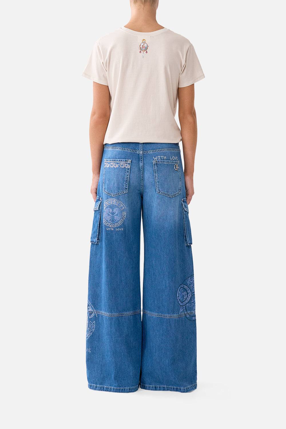 WIDE LEG CARGO JEAN DENIM