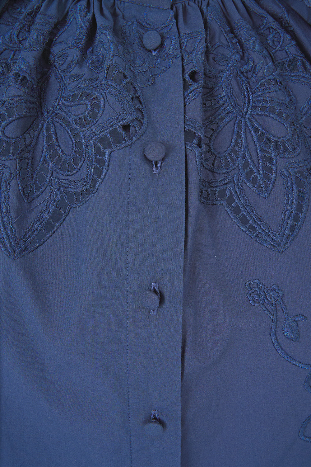 RELAXED BLOUSE WITH FRILL SLEEVE DETAIL - NAVY A TILED WONDERLAND
