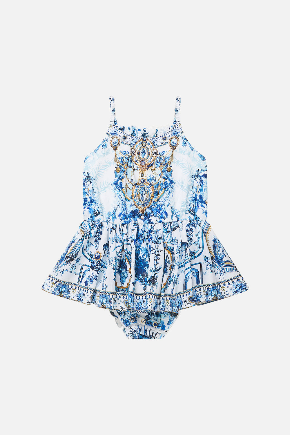 BABIES JUMP DRESS WITH FRILL NECK THE PORCELAIN PARLOUR