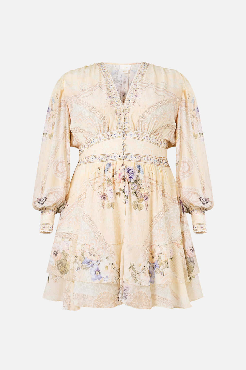 BUTTON FRONT FRILL DRESS LACED WITH LOVE