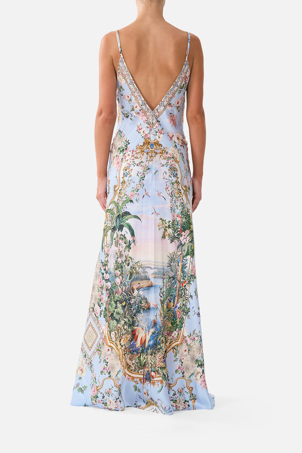 V NECK FULL LENGTH BIAS SLIP DRESS SISI SOCIETY