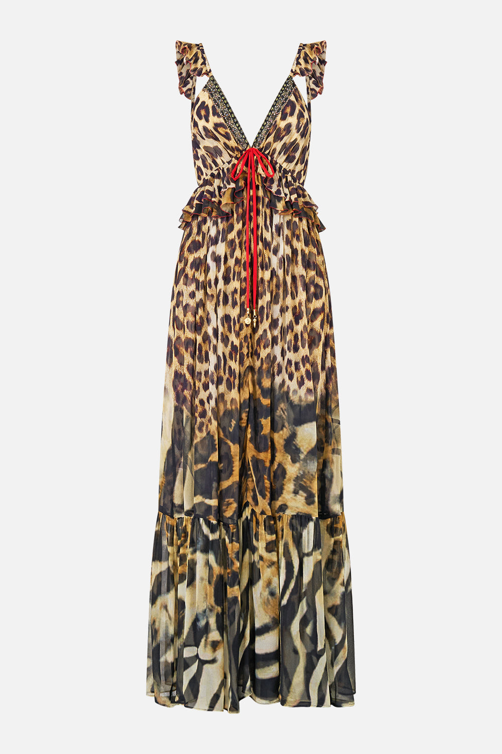 FRILL BRALETTE LONG DRESS LEOTIGRA LAND