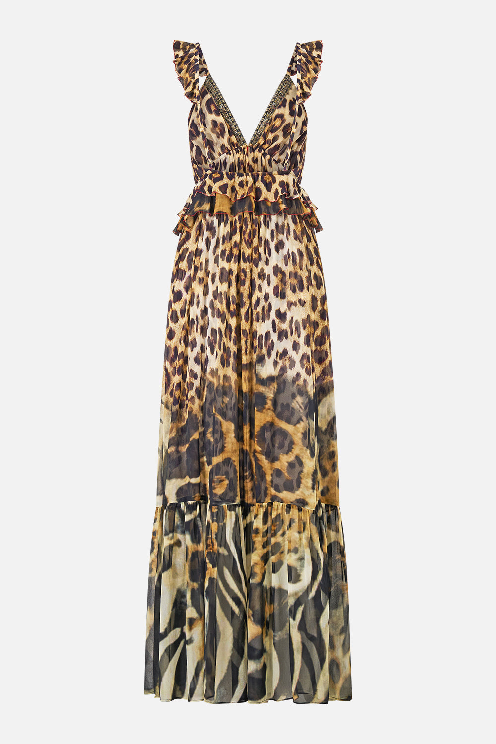 FRILL BRALETTE LONG DRESS LEOTIGRA LAND