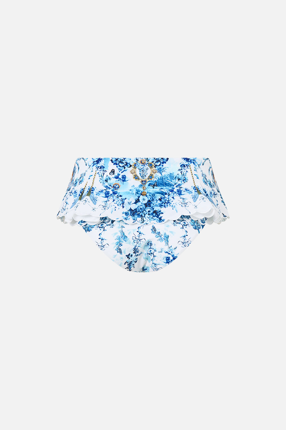 HIGH WAISTED BIKINI BOTTOM WITH SKIRT THE PORCELAIN PARLOUR