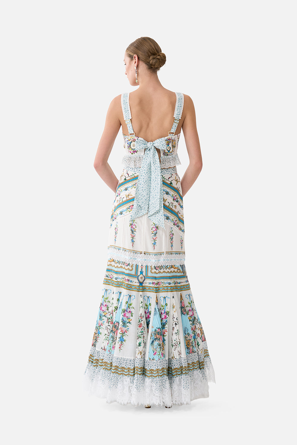 The CAMILLA Crop Top With Frill Detail in our Art For The Artisans print.