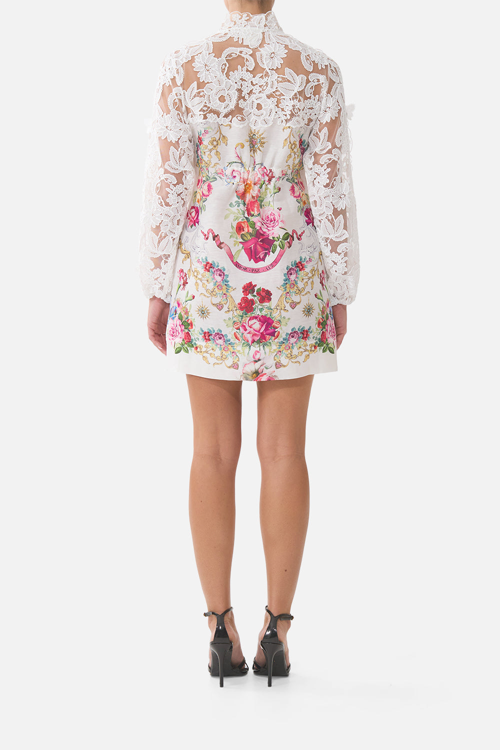 LACE SLEEVE MINI DRESS TORERO LIBERTINE