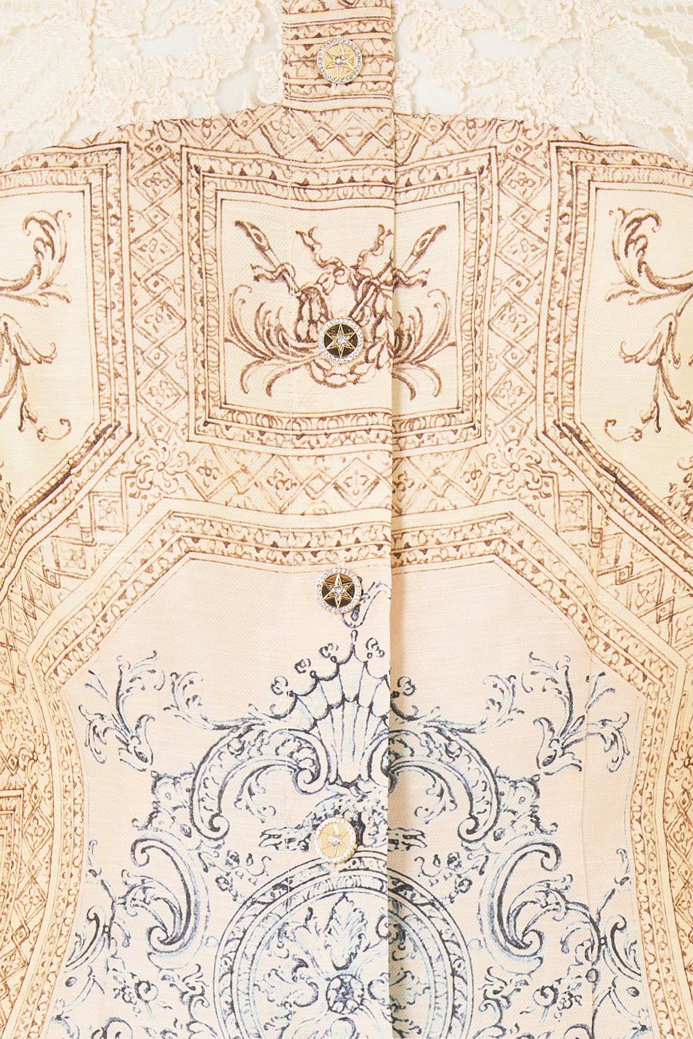 The CAMILLA Lace Sleeve Mini Shift Dress in our A Beloved Boudoir print.