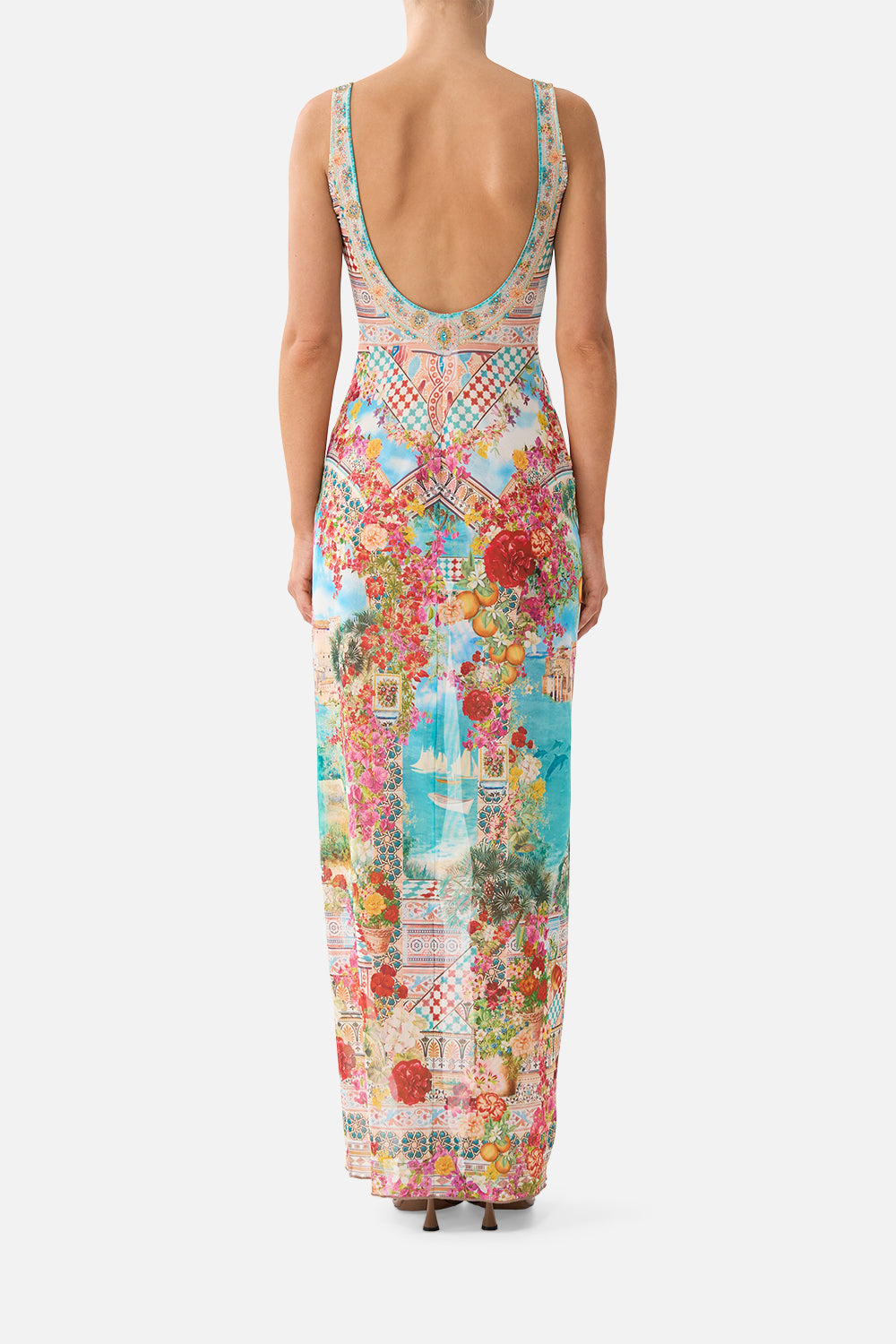 SQUARE NECK BEACH MAXI DRESS WITH LOW BACK MEET ME IN MALLORCA
