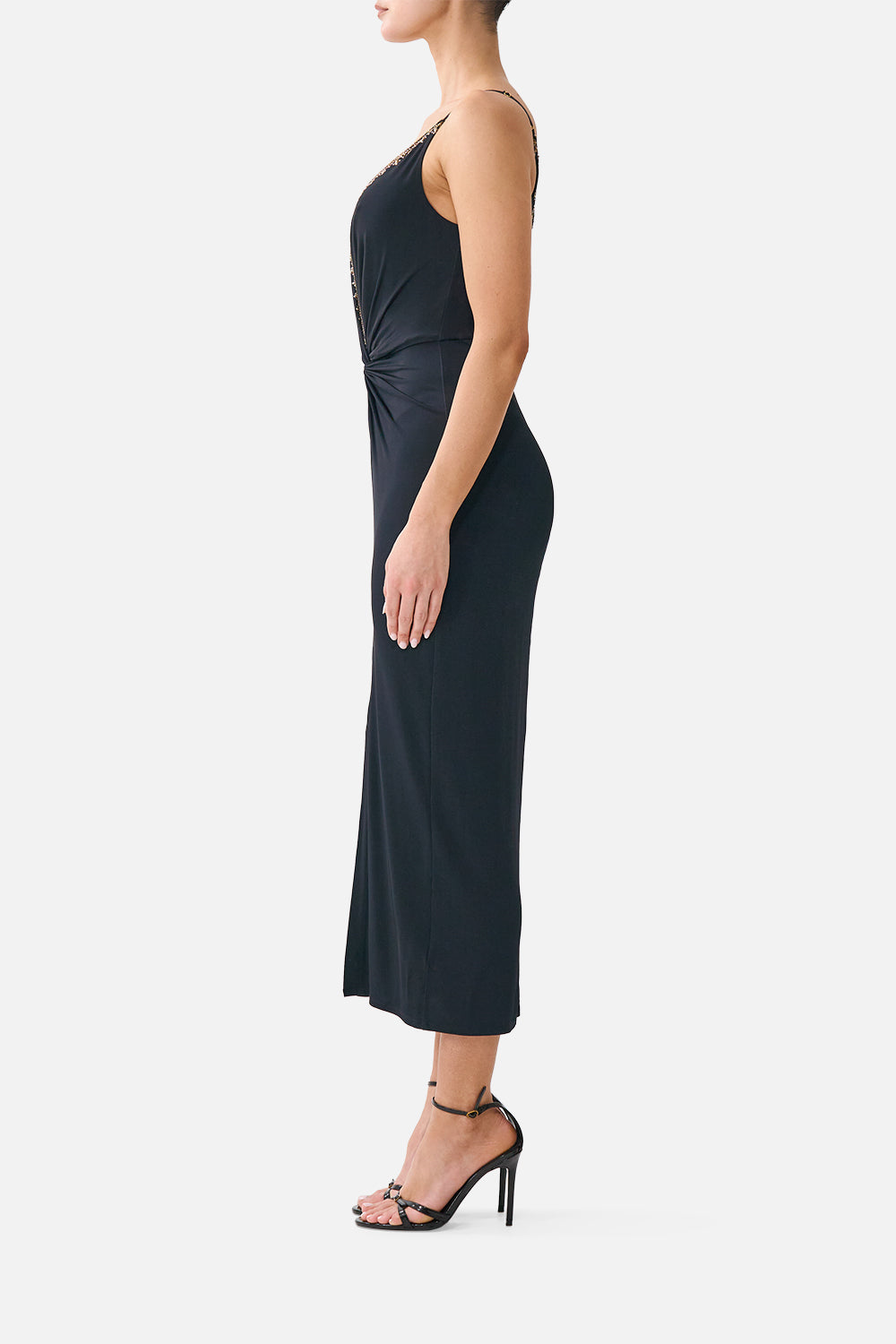 STRAPPY DRESS WITH TWIST FRONT LEOPARD LIBERTINE