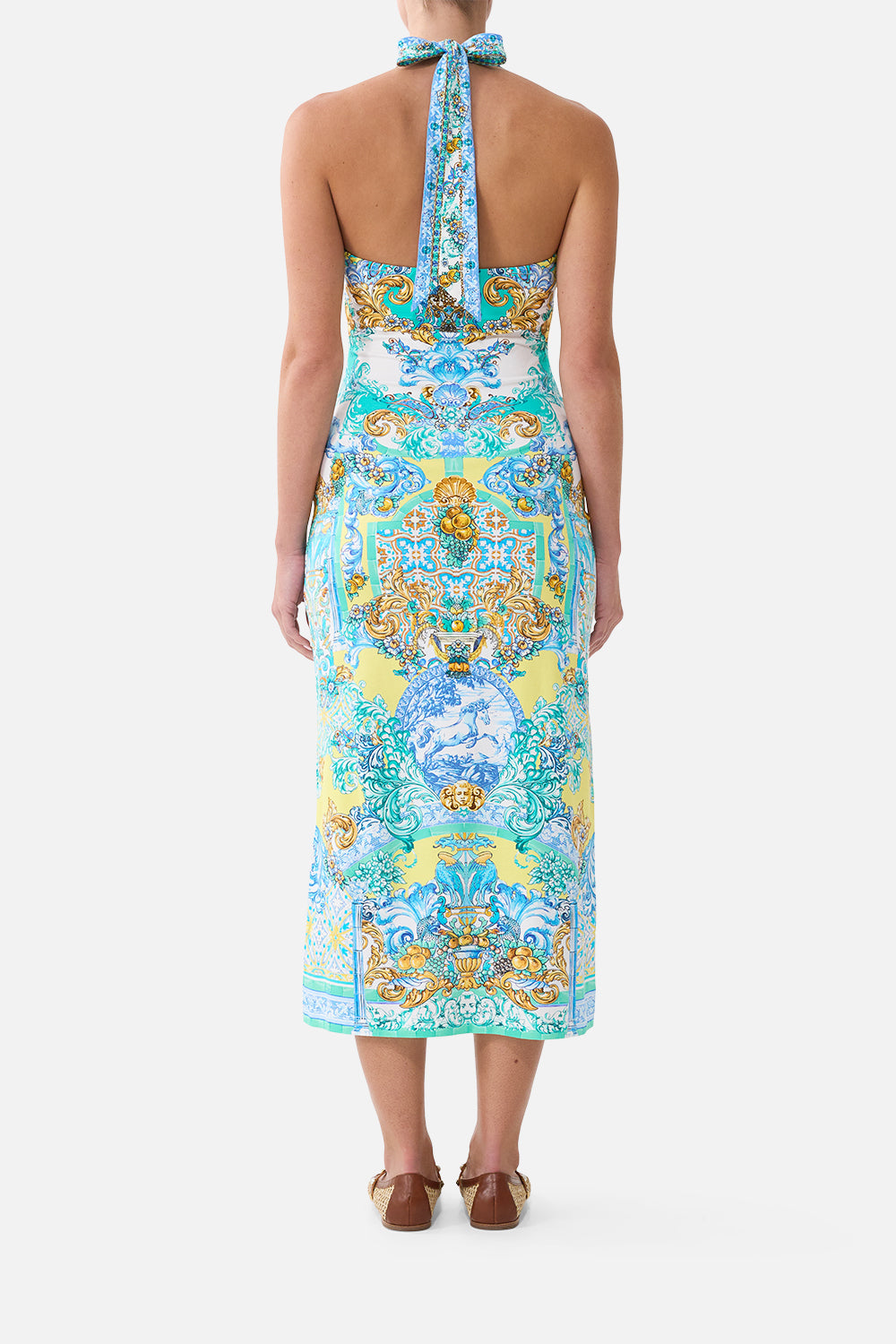 JERSEY HALTER DRESS DIAL UP THE TILES