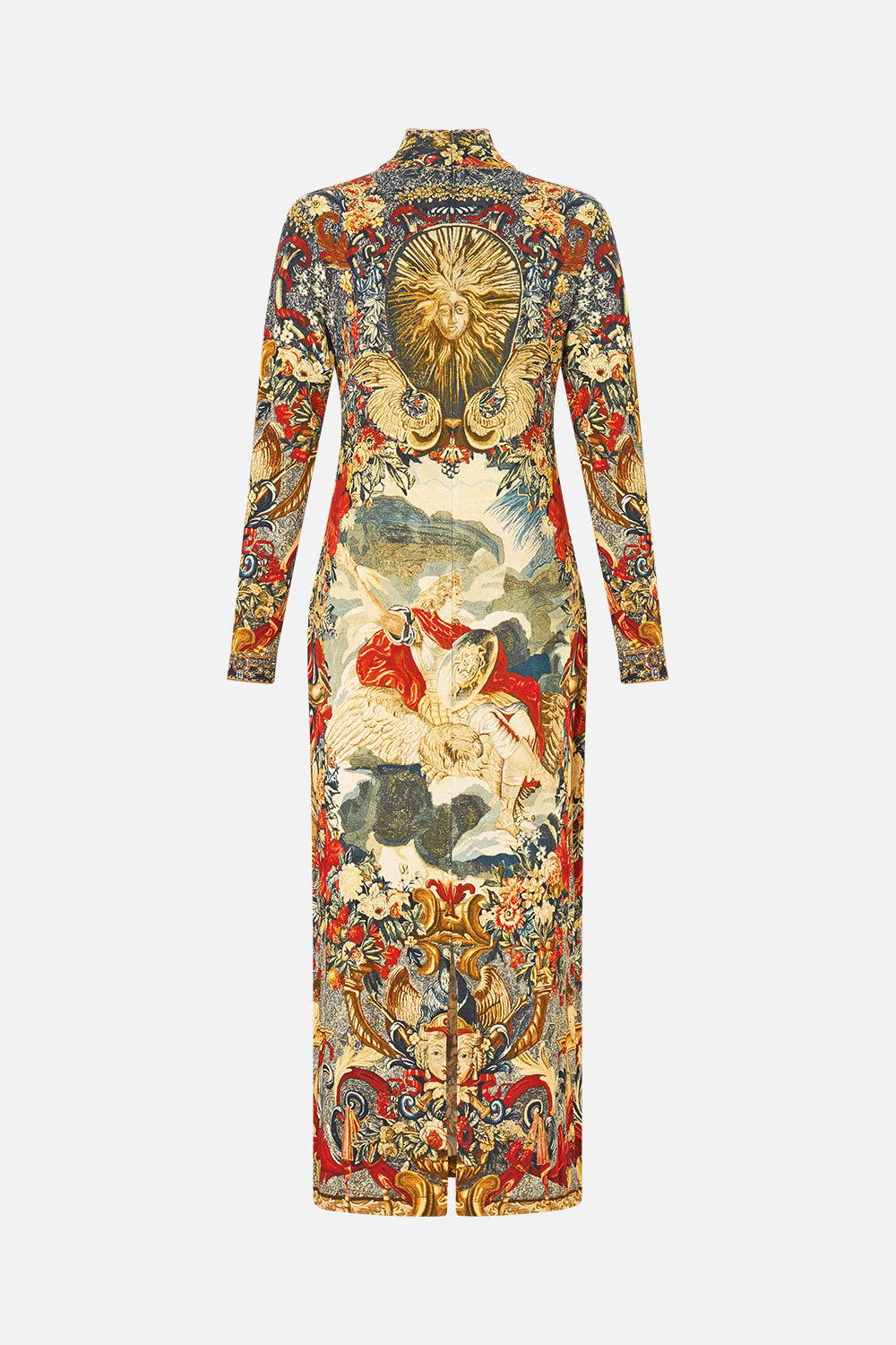 The CAMILLA Turtle Neck Jersey Dress in our Meet Me At The Met print.