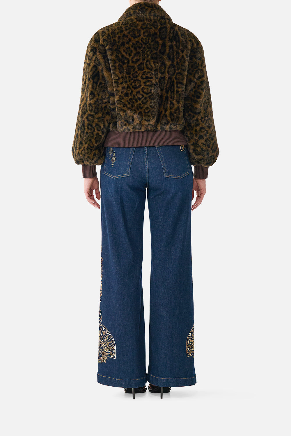 FAUX FUR BOMBER WITH POCKET DETAILS FIESTA, SIESTA, REPEAT