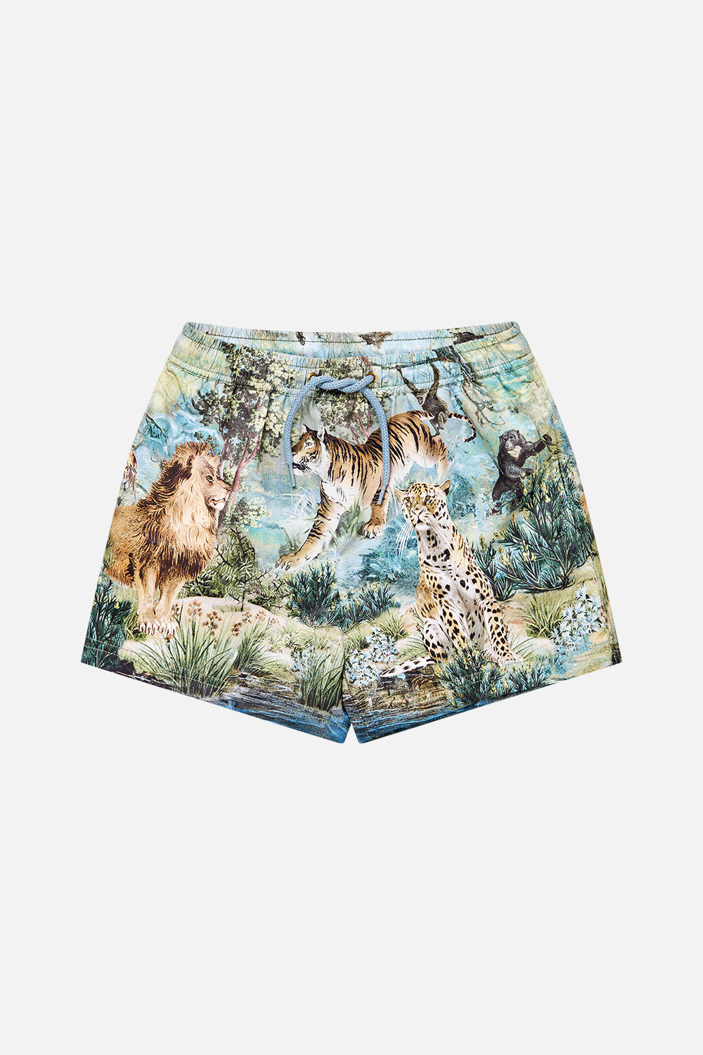 BOYS MID LENGTH BOARDSHORT W ELASTIC WAIST ANIMALS IN THE PALACE
