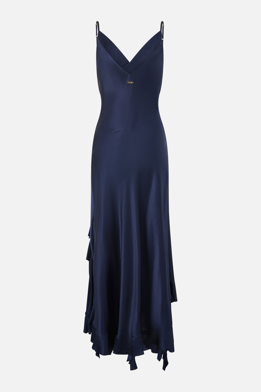 BIAS SLIP DRESS WITH FRILL HEM SILK ESSENTIALS