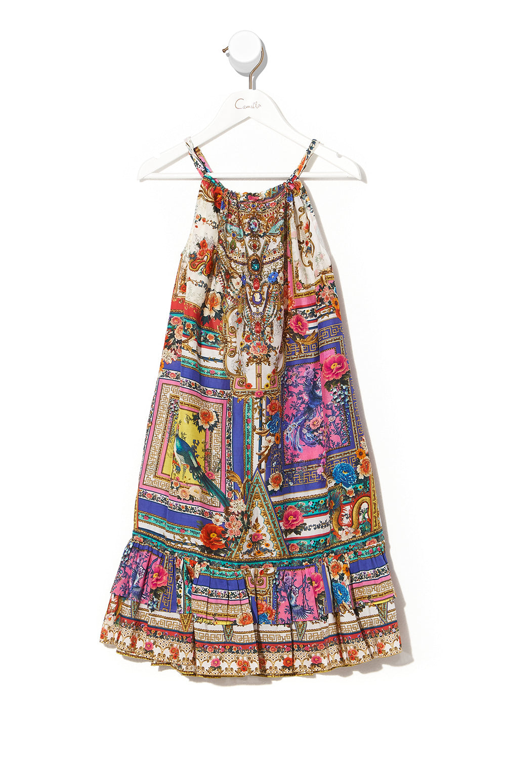 KIDS FRILL HEM TIERED DRESS 4-10 PARTY IN THE PALACE