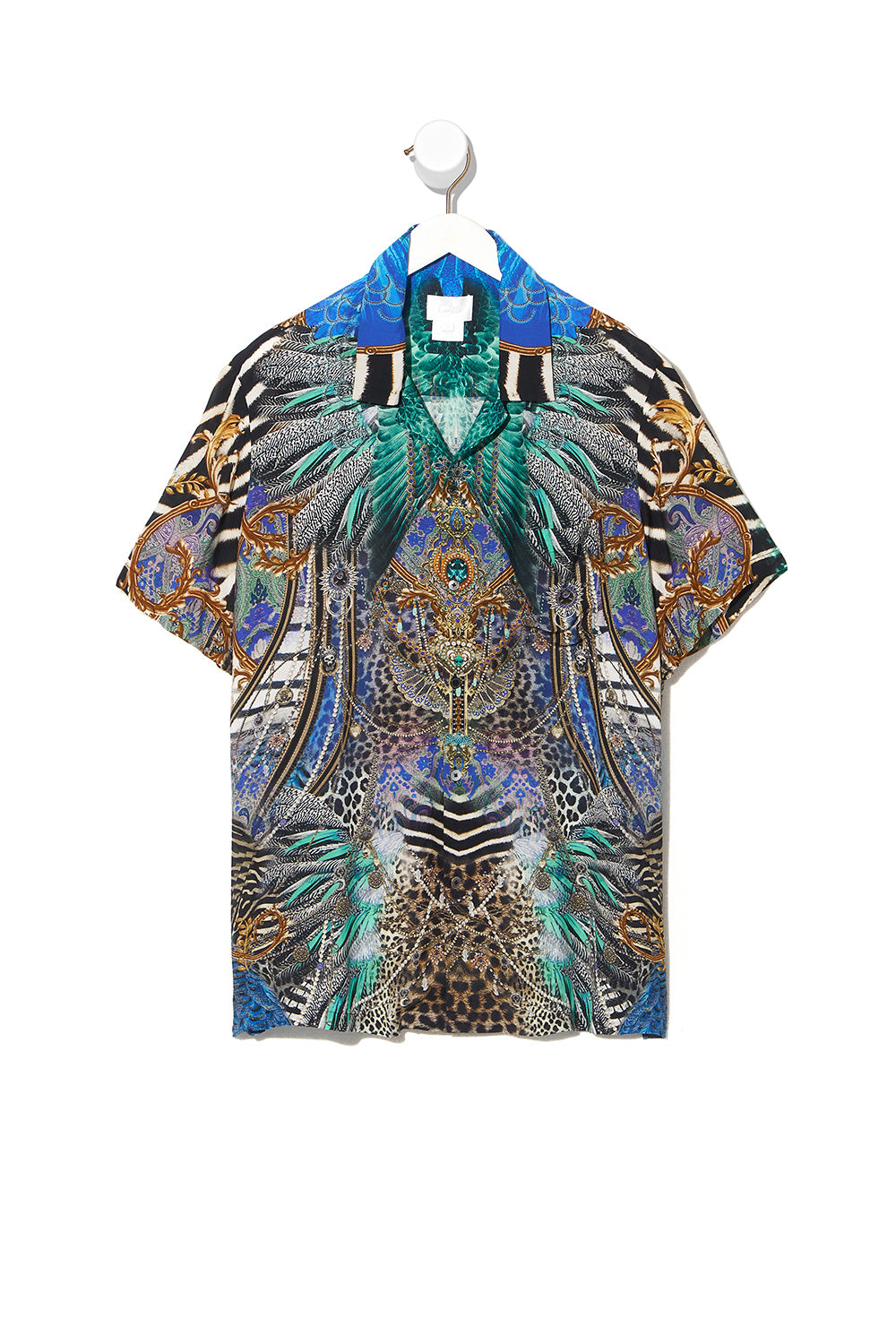 SHORT SLEEVE CAMP COLLARED SHIRT ANIMAL ARMY