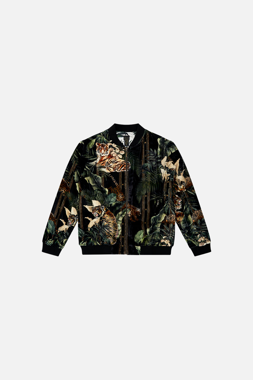 ZIP THROUGH REVERSIBLE BOMBER JACKET TIGER TRAP
