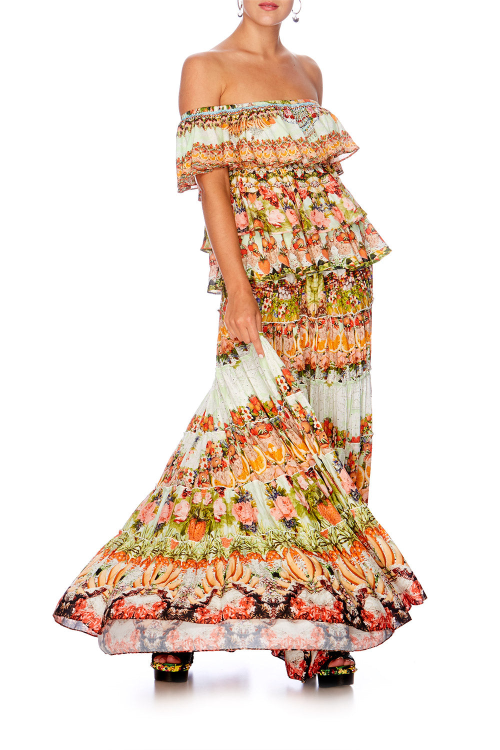 SAMBA SALADA FRILLED DROP SHOULDER TOP