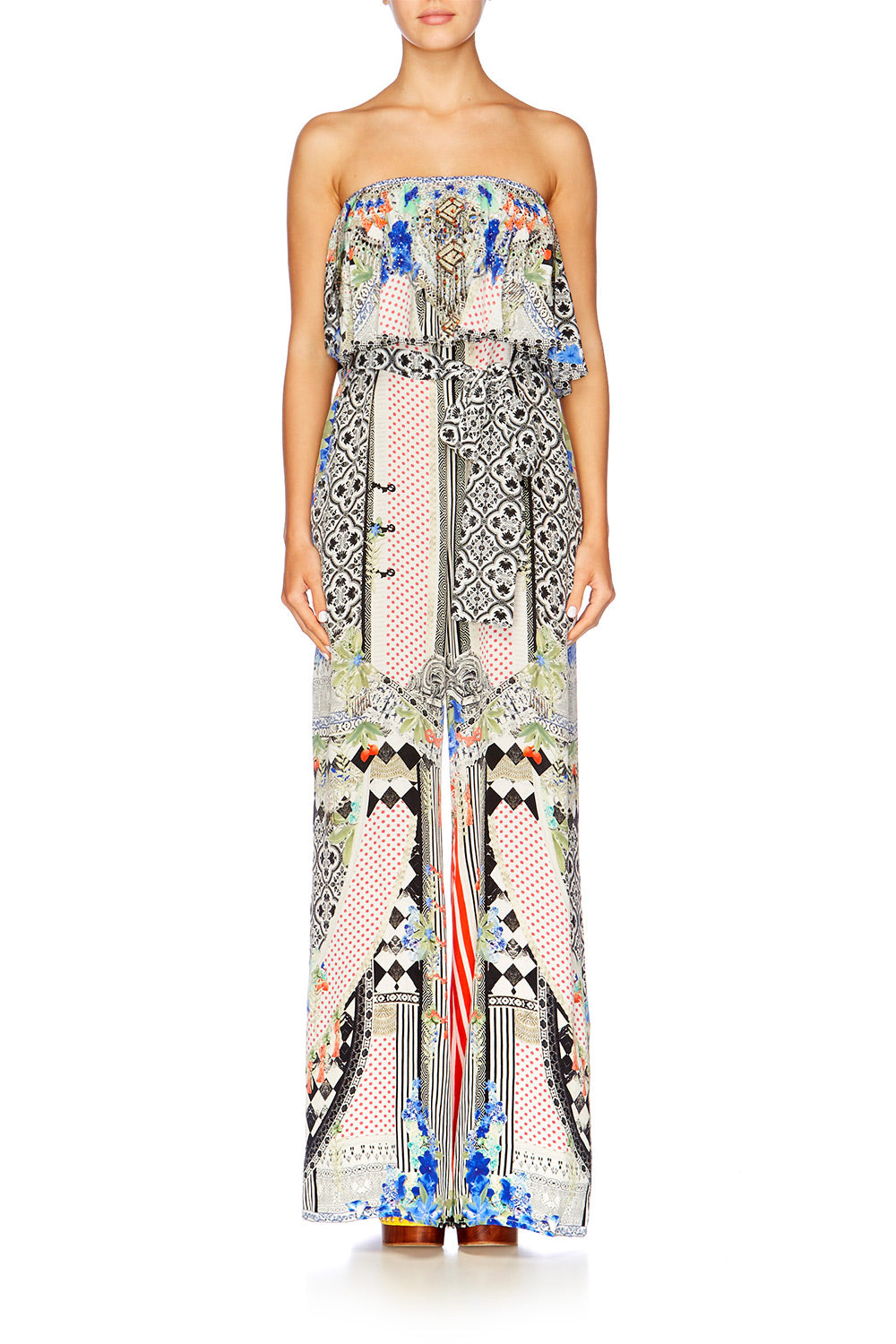 MEET ME HERE STRAPLESS JUMPSUIT W FRILL