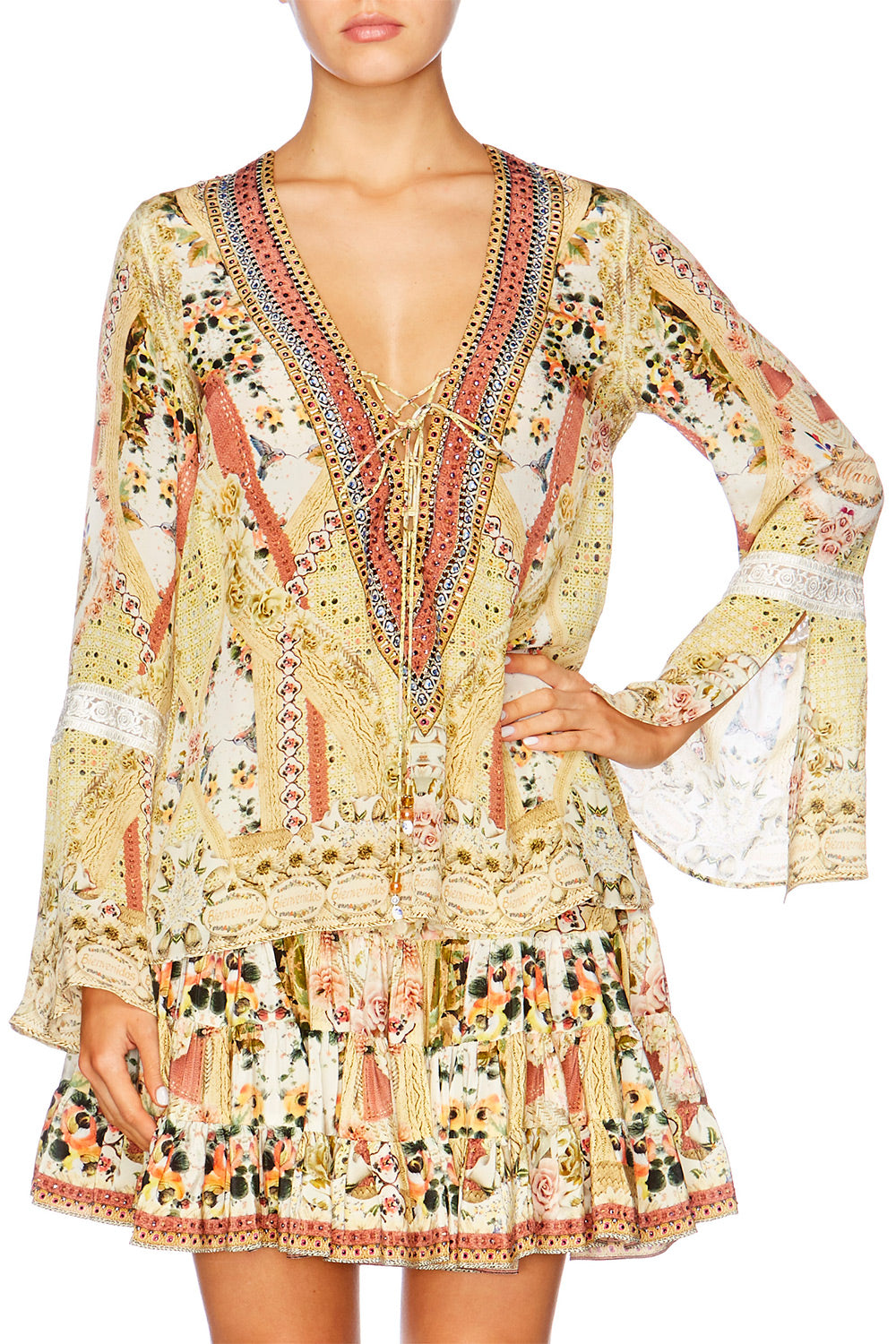 MY SUMMER LOVE TIE FRONT BLOUSE