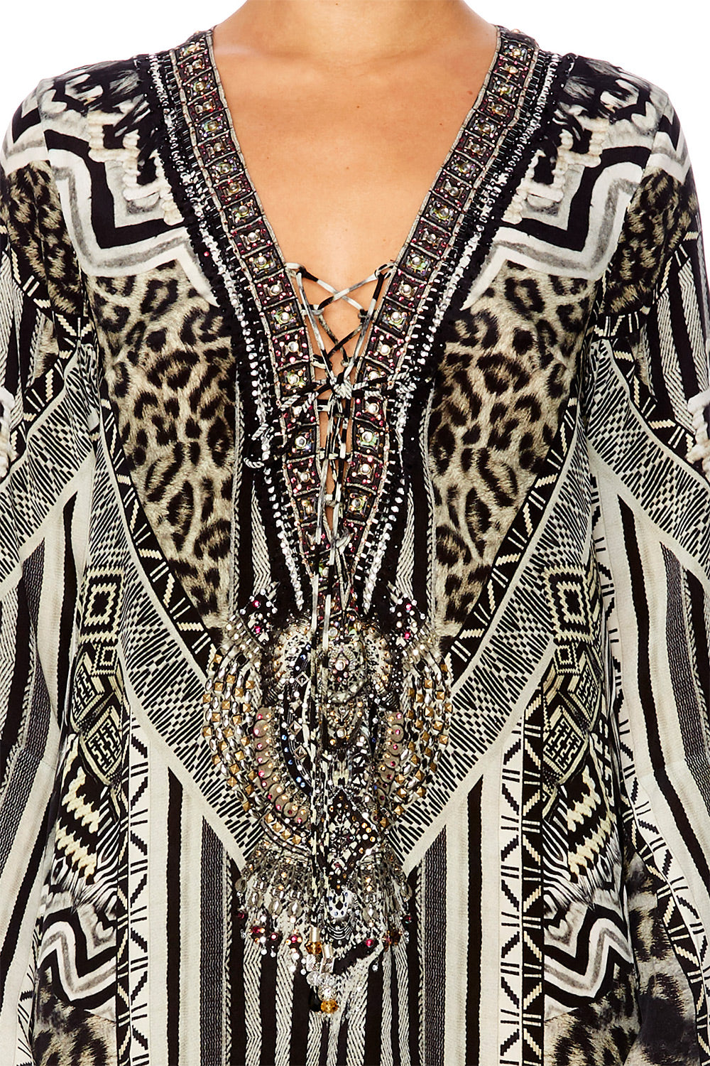 TRIBAL THEORY SHORT DRESS W HIGH LOW HEM