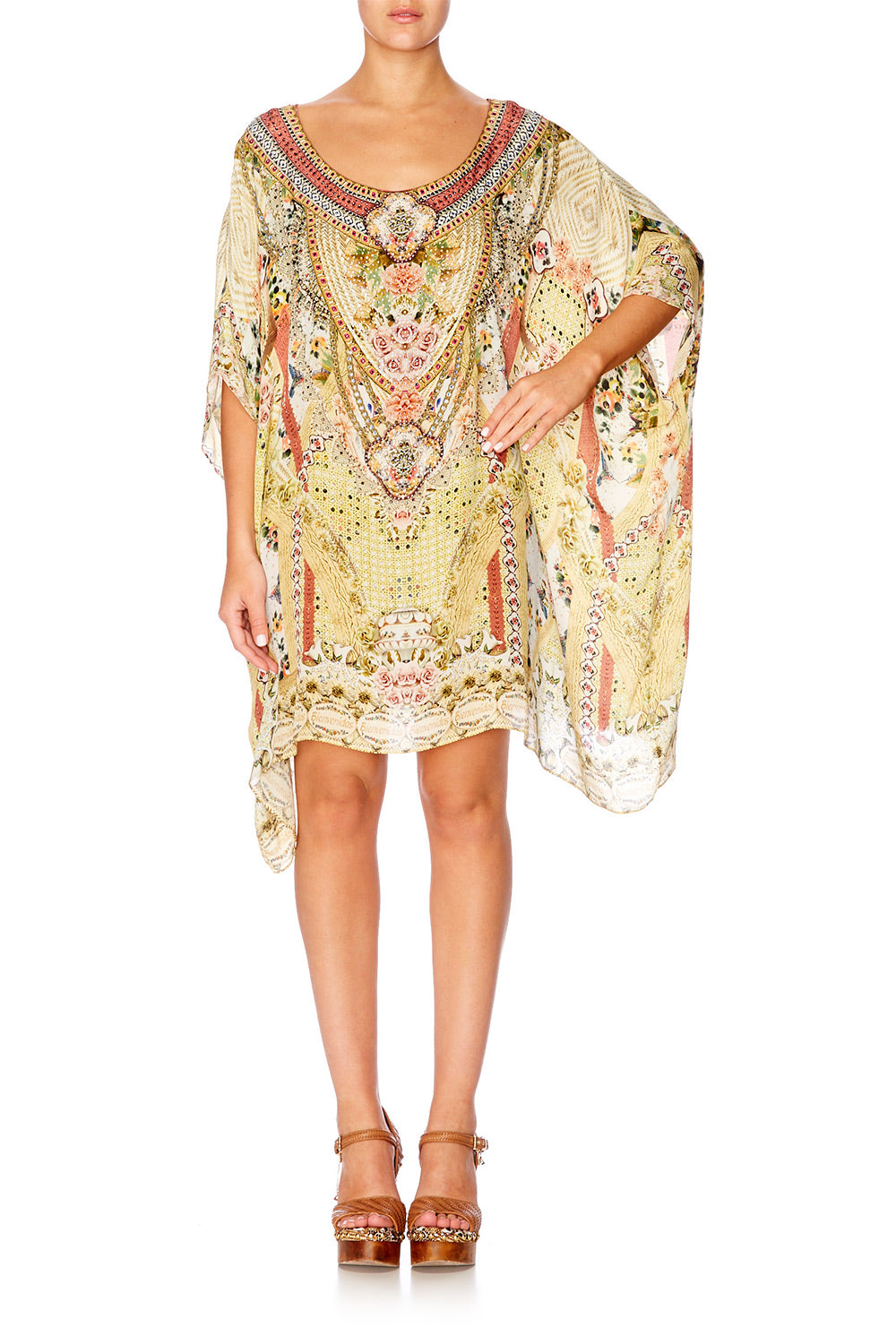 MY SUMMER LOVE SHORT ROUND NECK KAFTAN