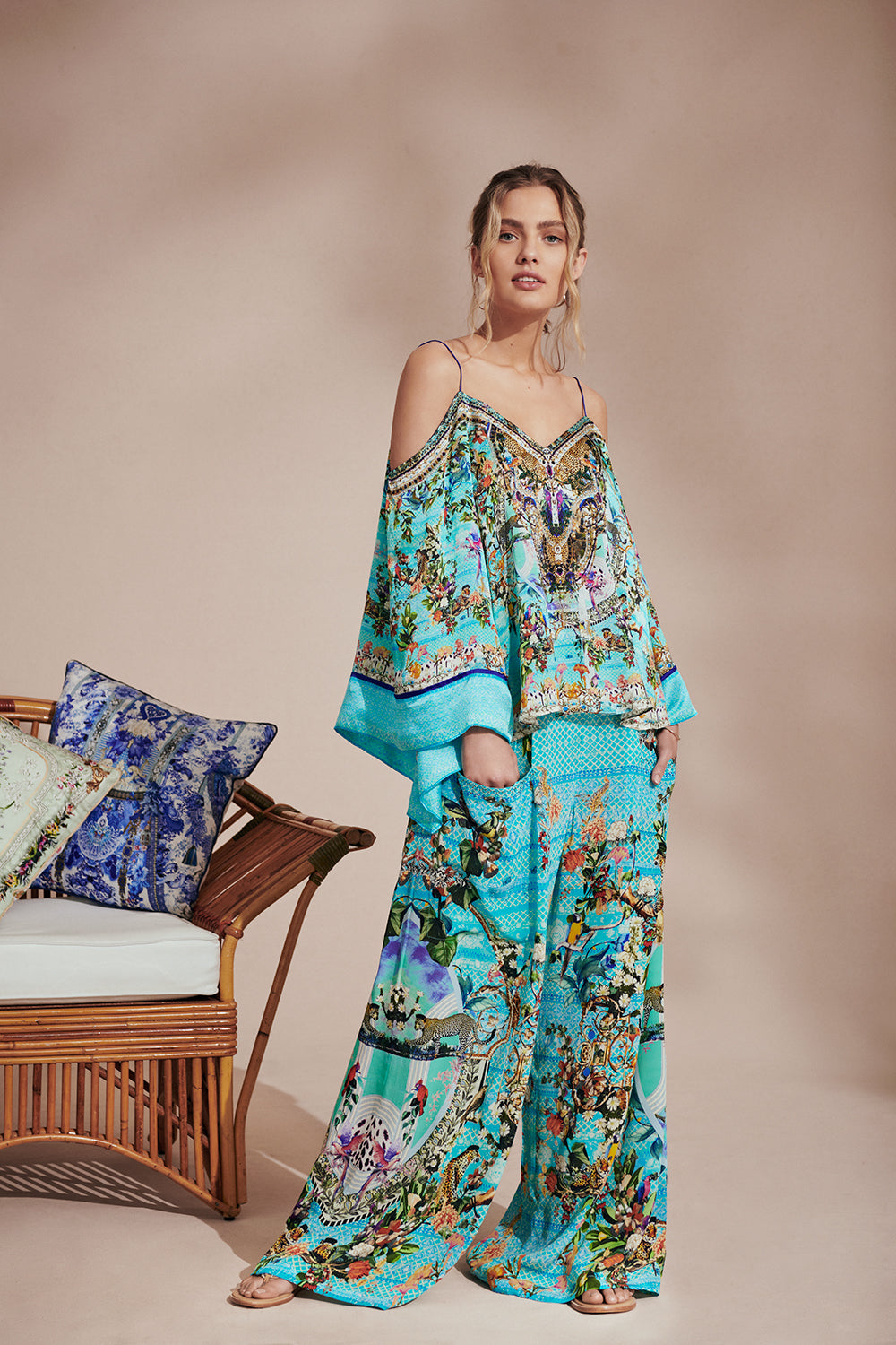 WIDE LEG TROUSER WITH FRONT POCKETS GIRL FROM ST TROPEZ