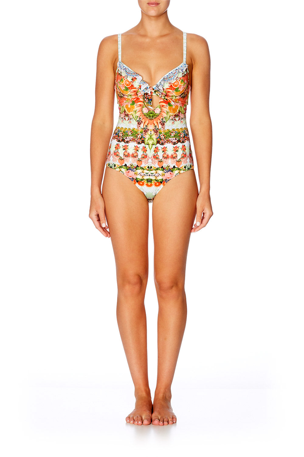 CAMILLA SAMBA SALADA FRILL TAB TIE ONE PIECE