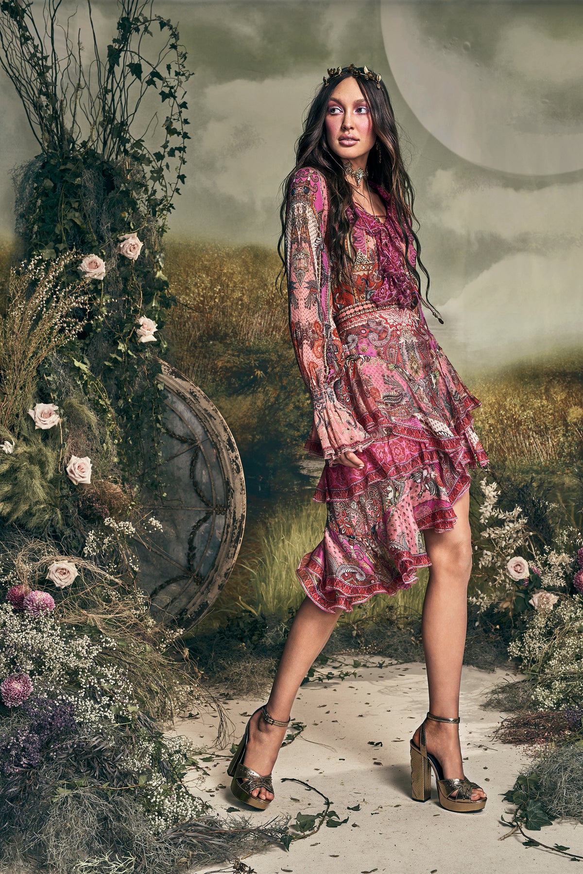 LACE UP RUFFLE BLOUSE LOTUS LOVERS