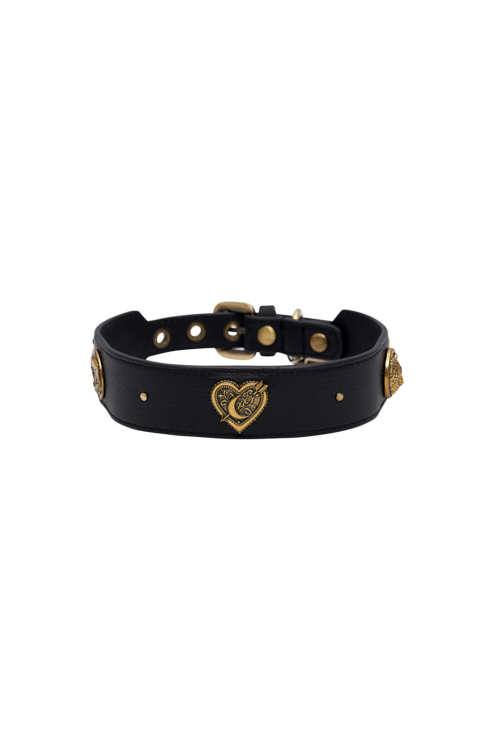 STUDDED DOG COLLAR SOLID BLACK