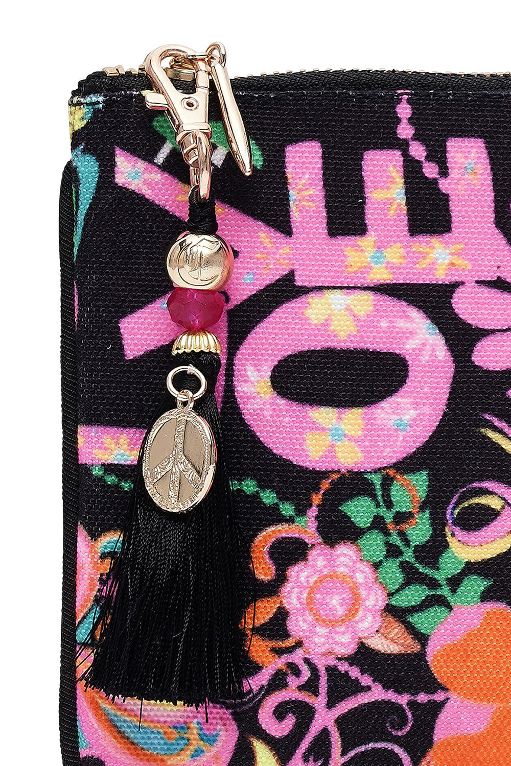 COIN AND PHONE PURSE PEACE LOVE AND HAIR