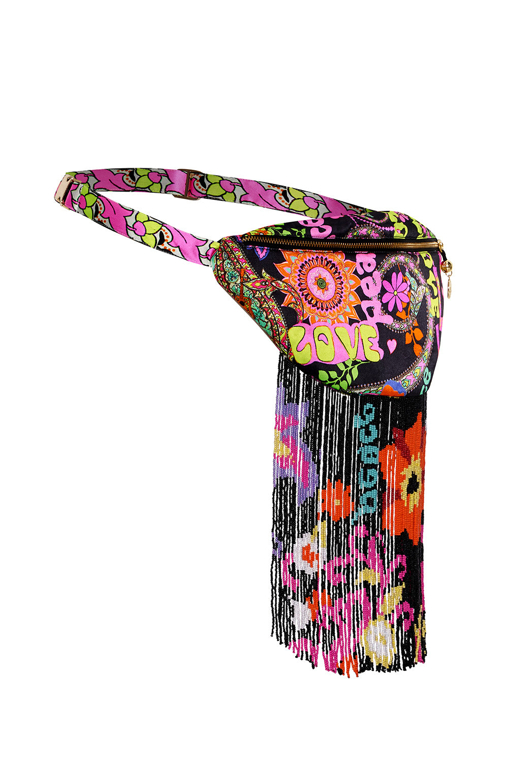 BEADED BUMBAG PEACE LOVE AND HAIR