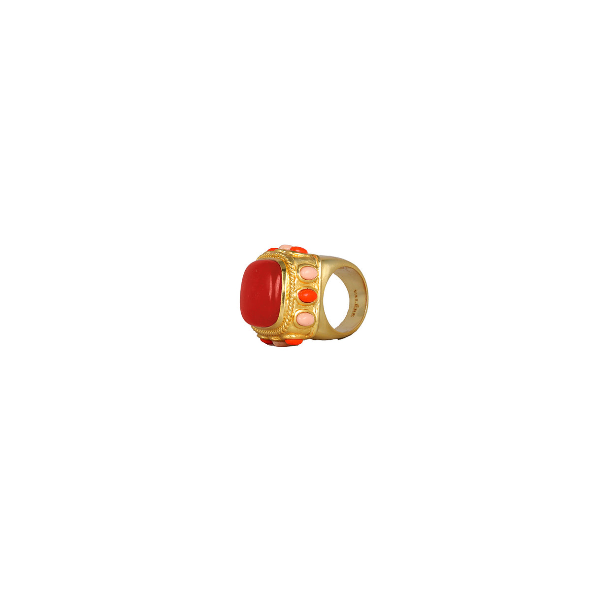 VALERE RED JADE CORDELIA RING MULTI