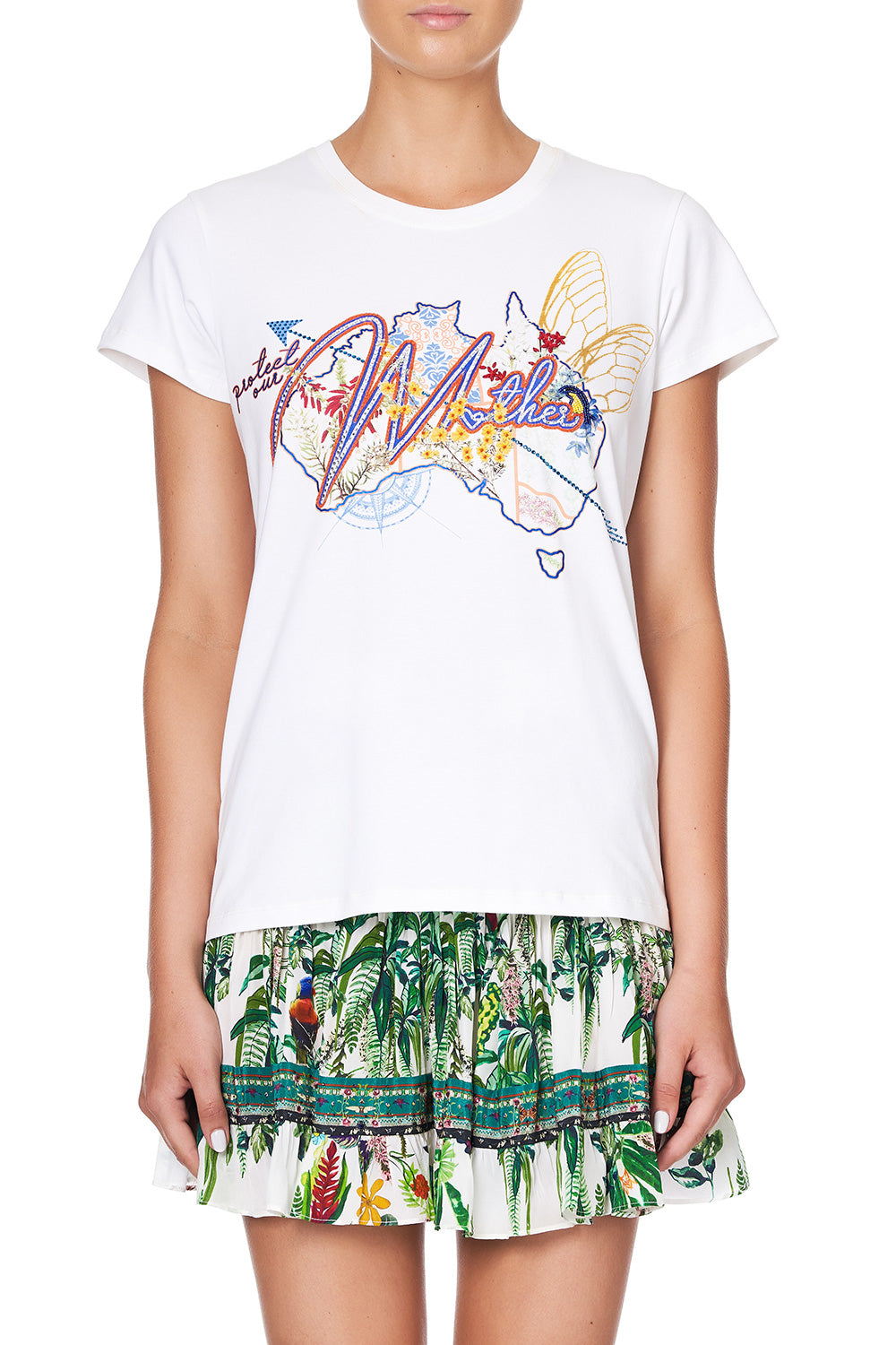 SLIM FIT ROUND NECK T-SHIRT DAINTREE DARLING