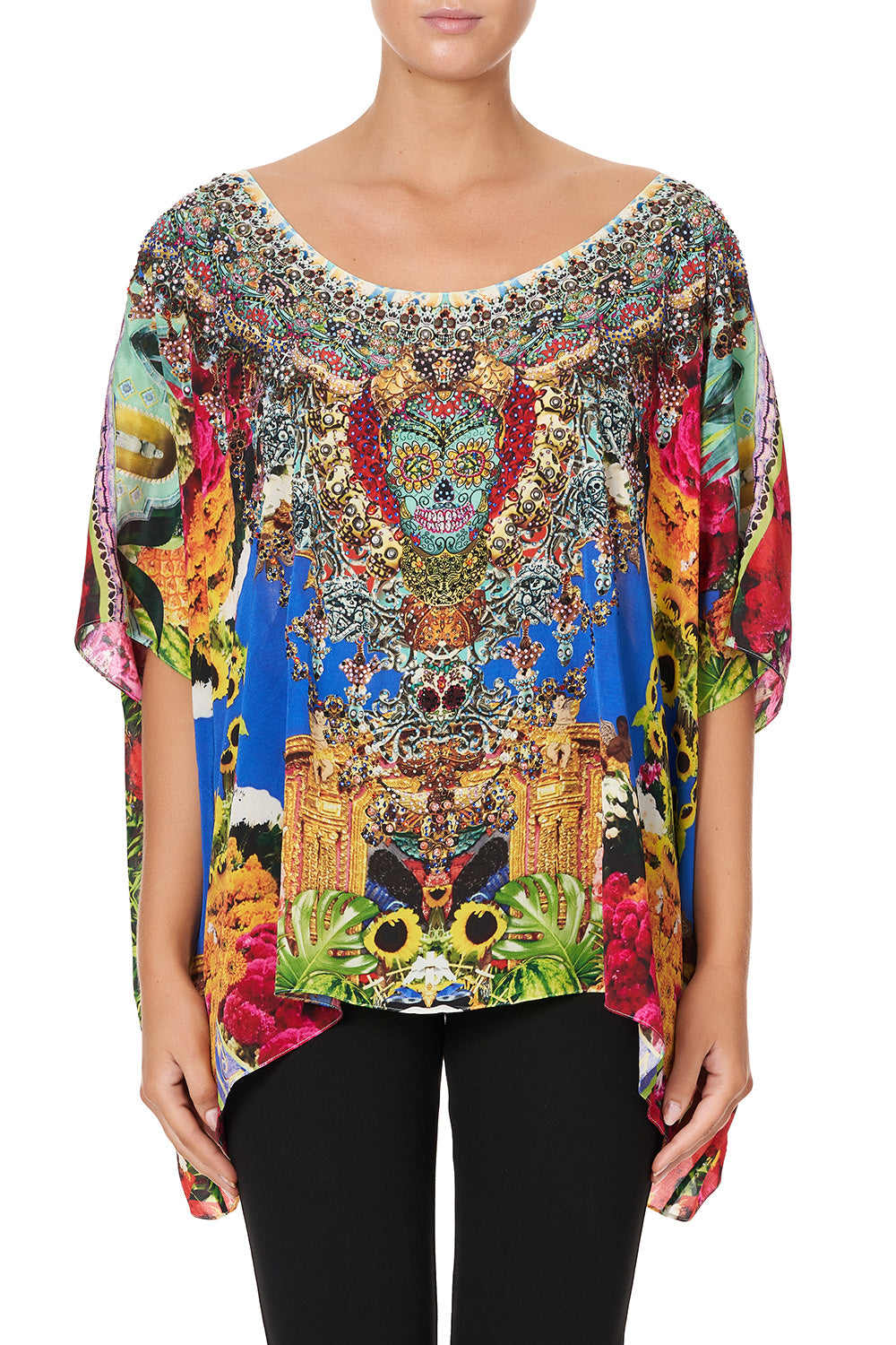 SHORT ROUND NECK TOP FLOWER OF 400 LIVES