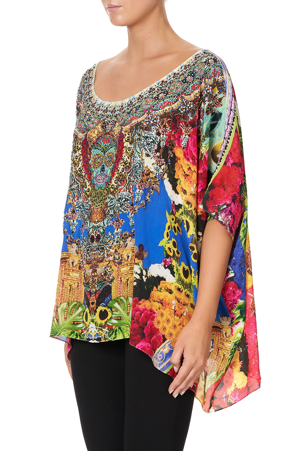 SHORT ROUND NECK TOP FLOWER OF 400 LIVES