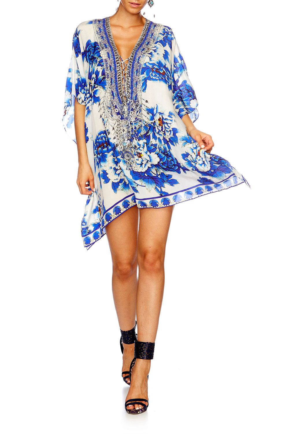 RING OF ROSES SHORT LACE UP KAFTAN