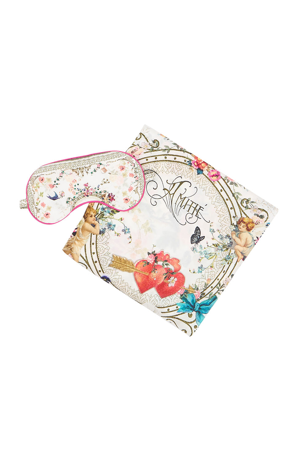 PILLOW CASE AND EYE MASK JARDIN POSTCARDS