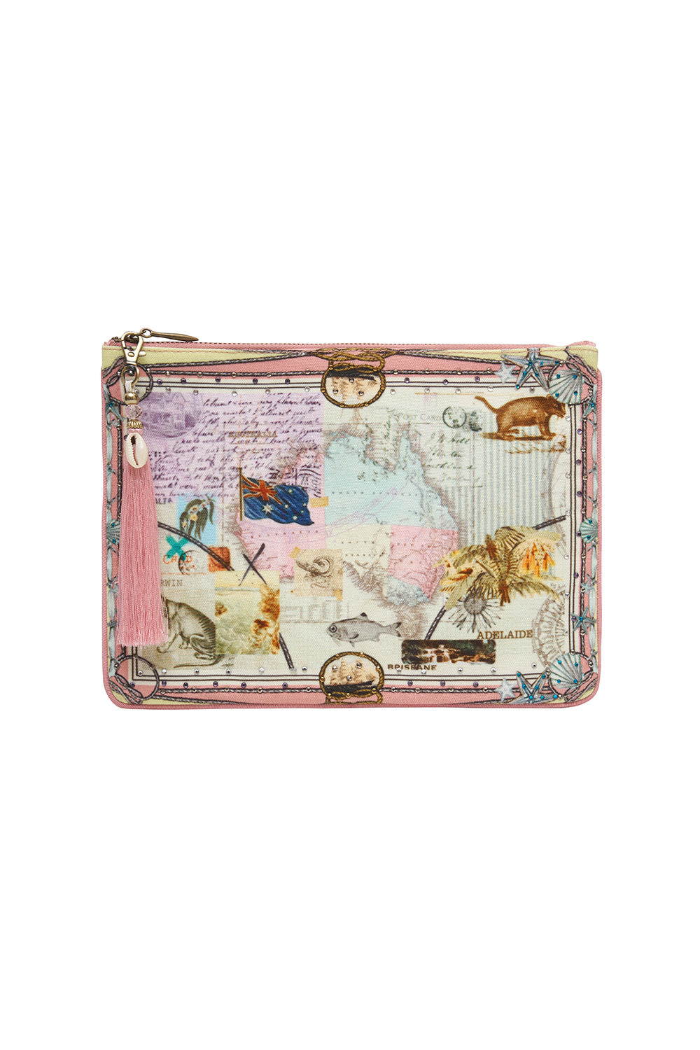 SMALL CANVAS CLUTCH POSTCARDS FROM THEN