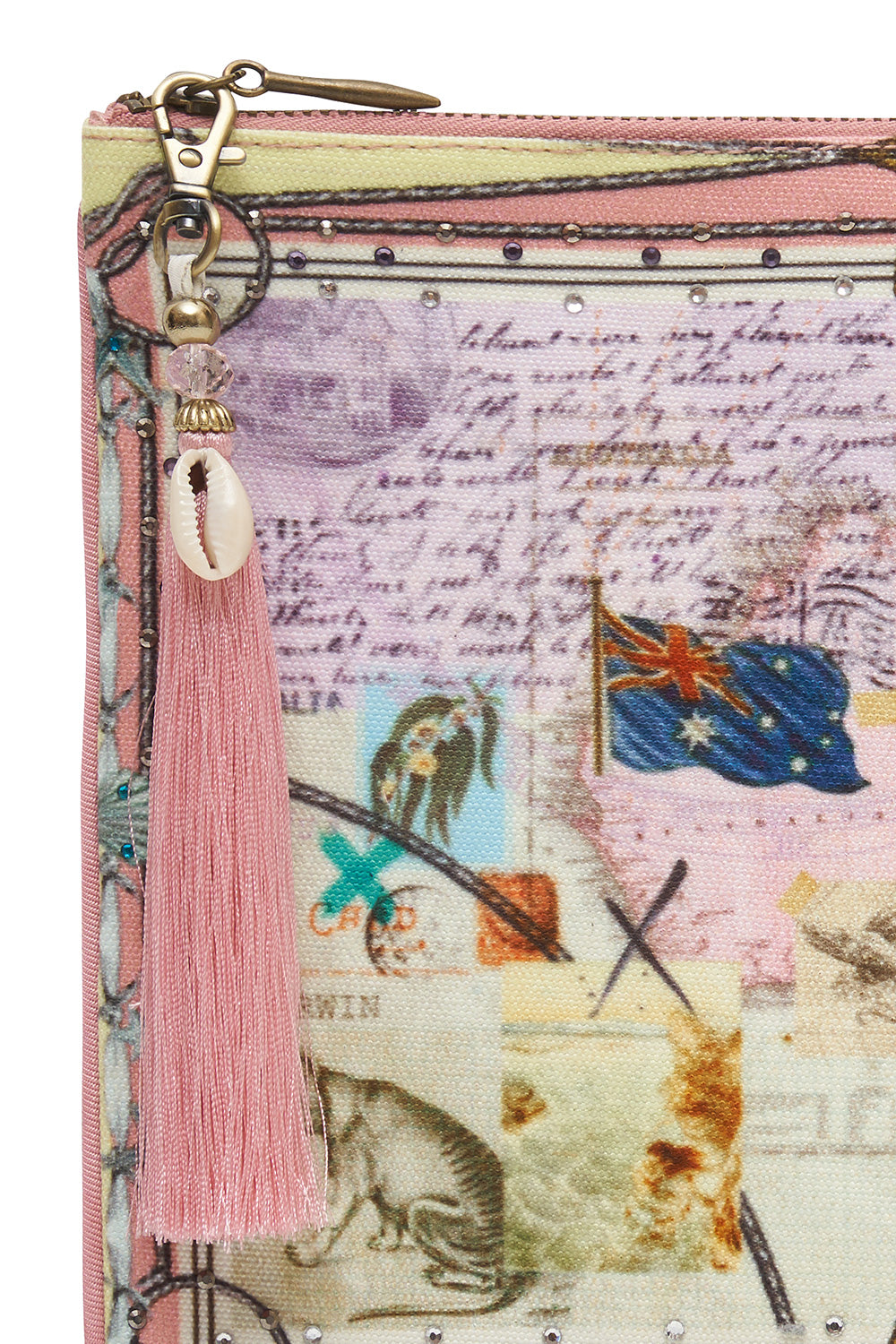 SMALL CANVAS CLUTCH POSTCARDS FROM THEN