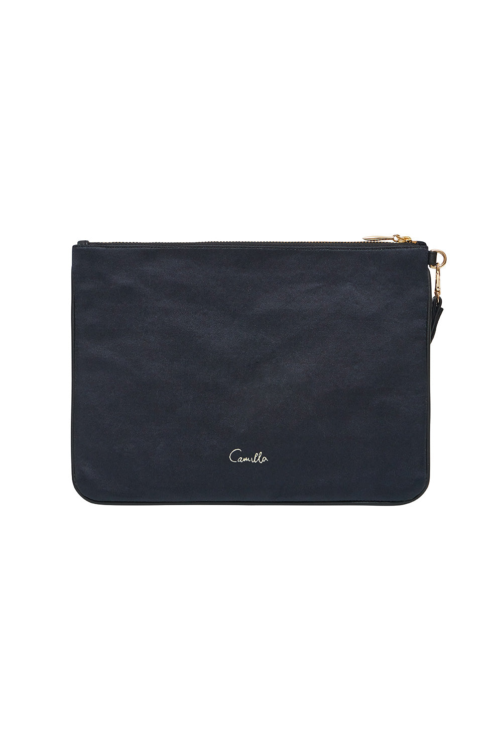 ZIP TOP CLUTCH SOLID BLACK