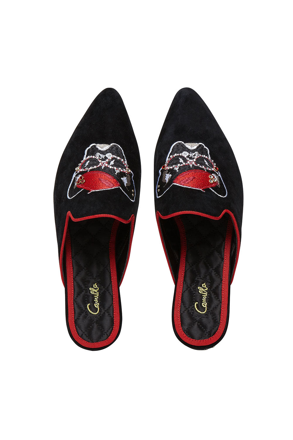 POINT TOE DOG SLIPPER BLACK CONTEMPORARY