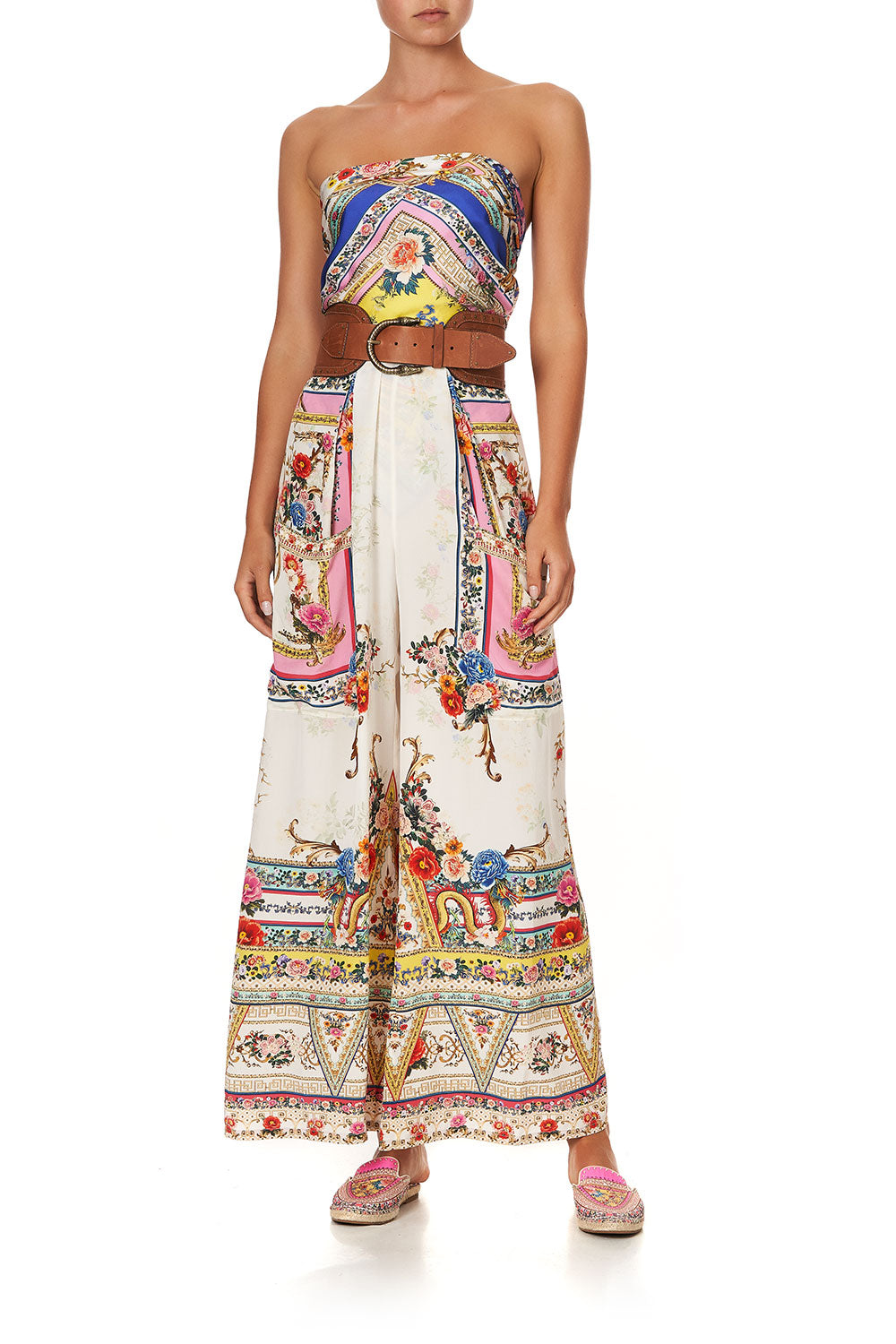 CINCHED LEATHER BELT TAN