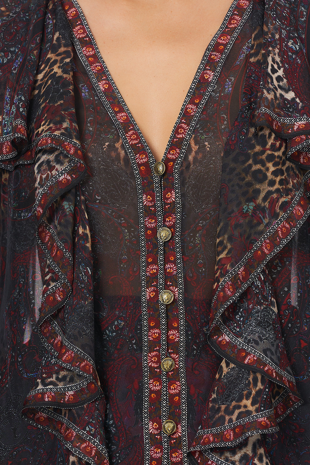 RUFFLE FRONT BLOUSE THE SMOKING LOUNGE